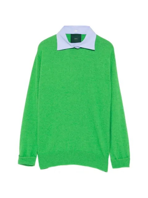 Jejia Nina layered-collar sweater Green 26AA7JDK14A