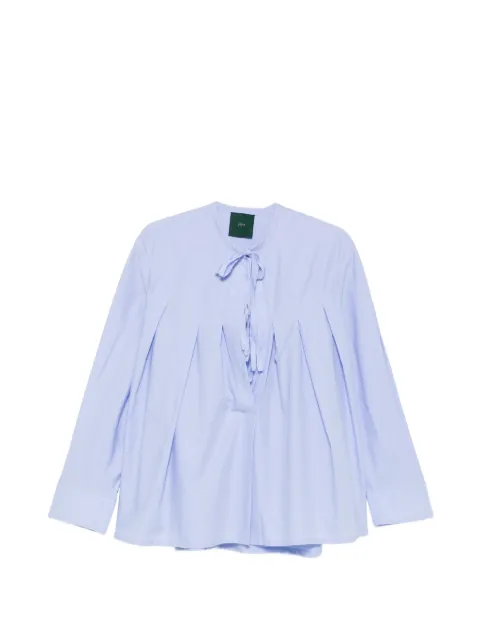 Jejia Daria pleated tie-neck blouse Blue 26AA7JED50C