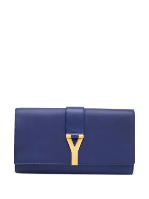 Saint Laurent Pre-Owned Ligne Y leather clutch bag Blue 1387069