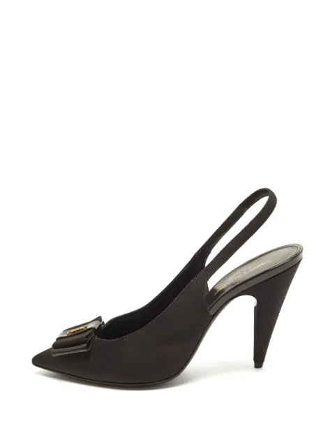 Saint Laurent Pre-Owned Anais bow slingback pumps Black 1400710