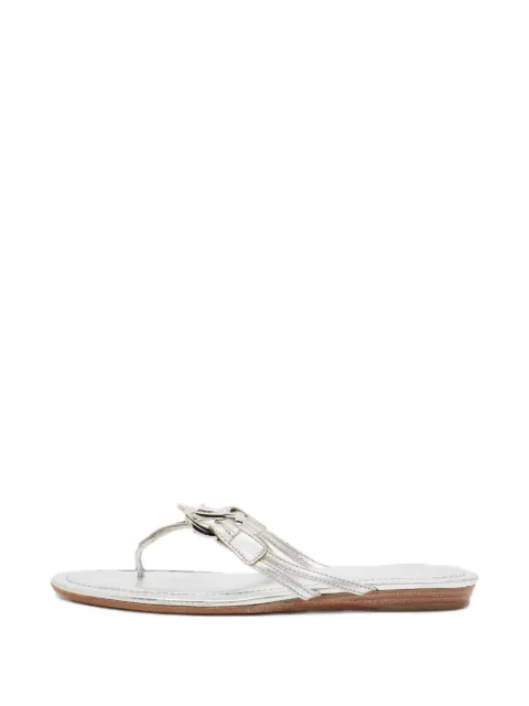 Tod's Vintage Double T thong sandals Silver 1399701