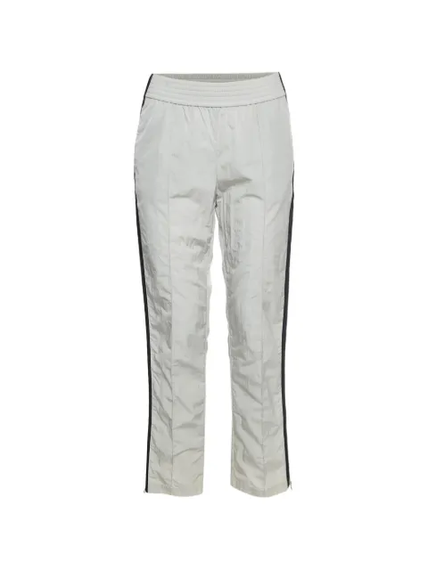 CHANEL Pre-Owned side-stripe straight-leg trousers Green 1370331