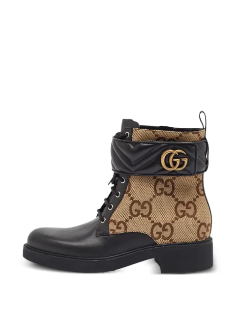 Gucci Pre-Owned Matelassé GG combat boots Black 1385713