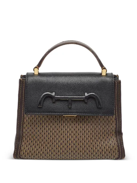 Carolina Herrera Vintage CH monogram top handle tote bag Brown 1382733