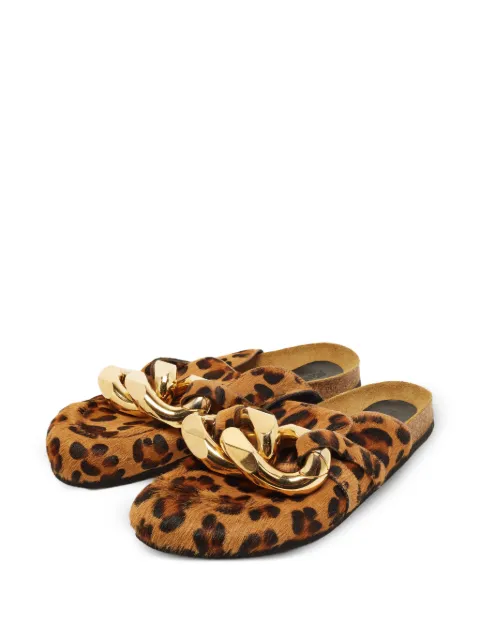 JW Anderson leopard-print chain-link mules Brown 1381101
