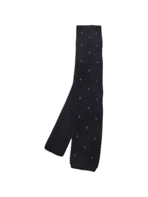 Carolina Herrera Vintage polka-dot knit tie Blue 1402491