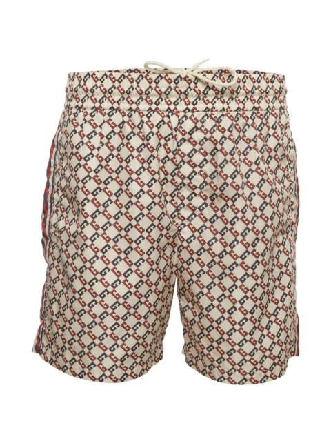 Gucci Pre-Owned Geometric G print swim shorts Neutrals 1391627