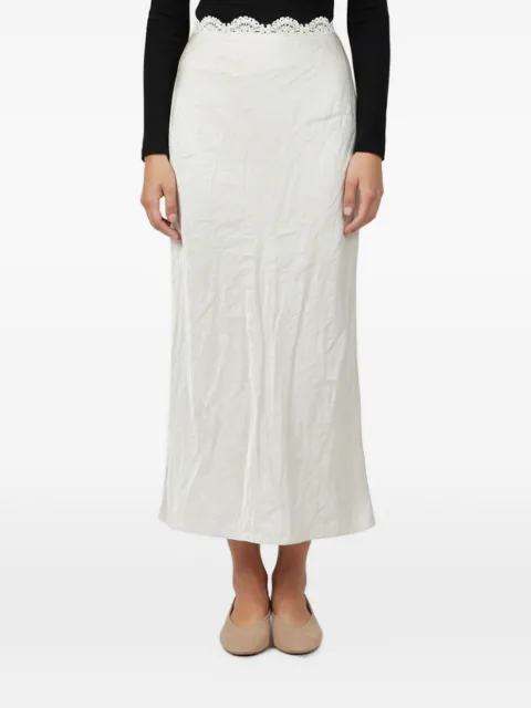 Magda Butrym crochet-trim slit maxi skirt Neutrals 1379492
