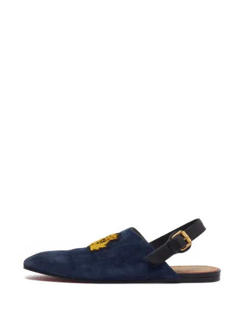 Christian Louboutin Pre-Owned embroidered slingback mules Blue 1404071