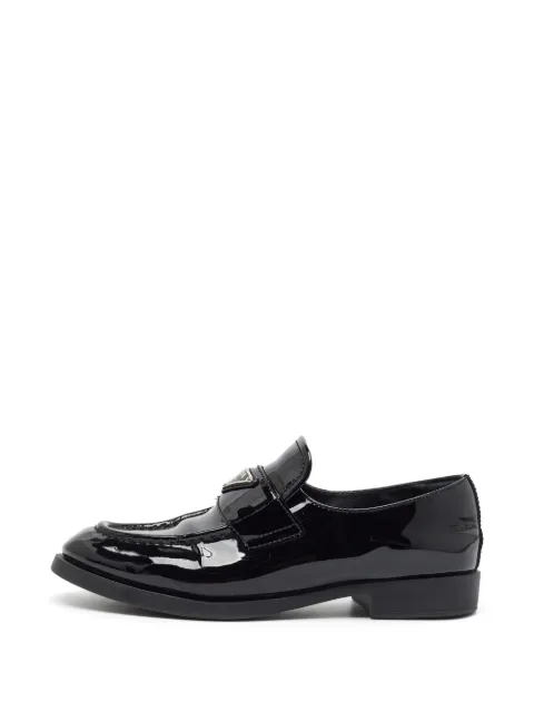 Prada Pre-Owned Triangle patent leather loafers Black 1403352