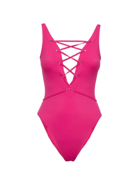 Alaïa Pre-Owned lace-up swimwear Pink 1401481