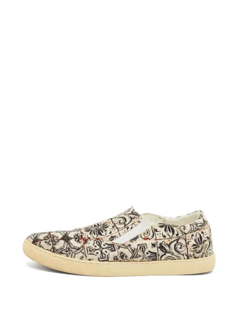 Dolce & Gabbana Pre-Owned Majolica slip-on sneakers Neutrals 1402733