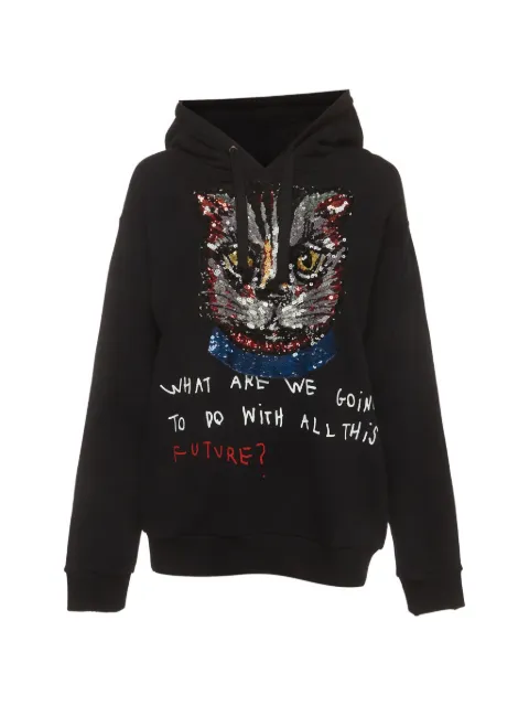 Gucci Pre-Owned sequin-embellished jersey hoodie Black 1398063