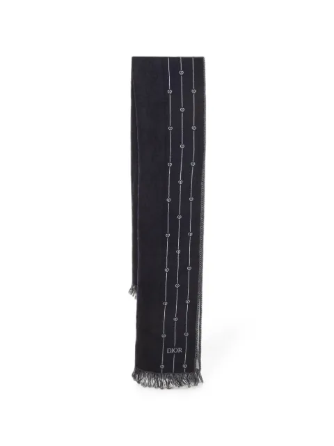 Christian Dior Pre-Owned heart-pattern scarf Blue 1382288