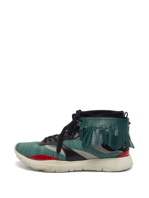 Valentino Garavani Pre-Owned Heroes Tribe fringed sneakers Green 1382705