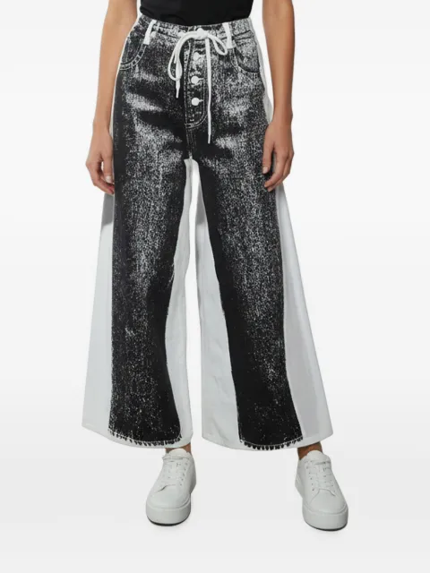 Maison Martin Margiela Pre-Owned Trompe L'oeil wide-leg jeans Black 1384450