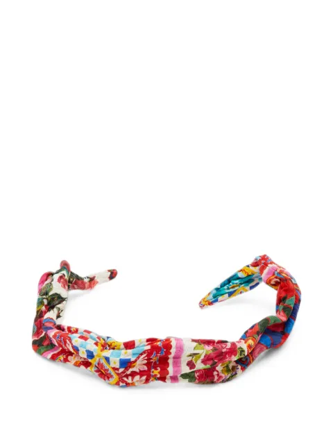 Dolce & Gabbana Pre-Owned Rose Carretto print headband Red 1392154