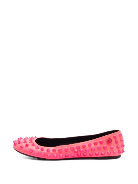 Philipp Plein spiked leather ballet flats Pink 1398622