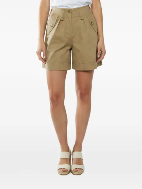 Elisabetta Franchi high-waisted turn-up cotton shorts Neutrals 1393702