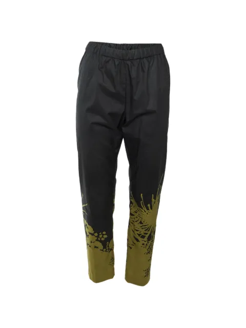 Dries Van Noten Pre-Owned printed tapered trousers Black 1377915