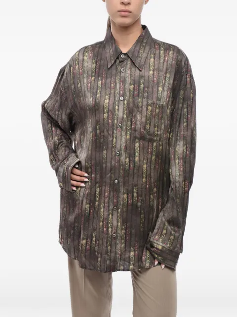 Y/Project floral-print striped shirt Brown 201SI015F539FADEDFLORALSTRIPE