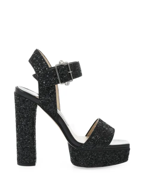 Jimmy Choo glitter ankle-strap sandals Black MAIEPFQ25CGFB