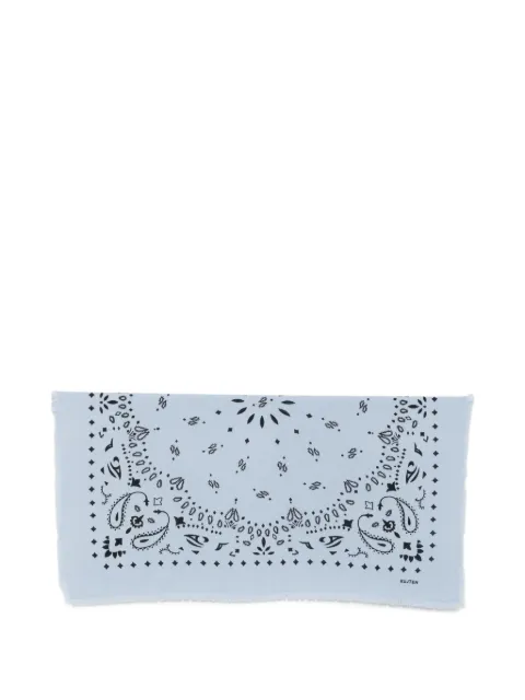 kujten paisley-print frayed-edge scarf Blue AK2221