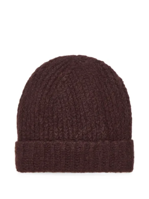 Alanui Finest logo-patch beanie hat Brown LMLC007E26KNI0016000