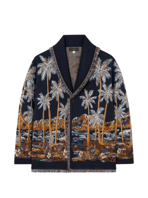 Alanui Diamond Head fringed cardigan Blue LMHB039E26KNI0034684