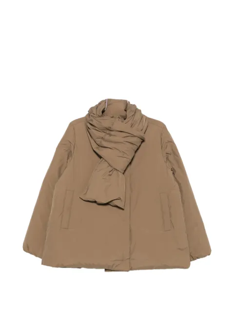 I BLUES padded scarf-detail jacket Neutrals IBLRAGNO