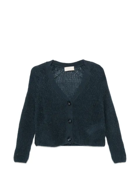 I BLUES ribbed-knit V-neck cardigan Blue IBLZEBU