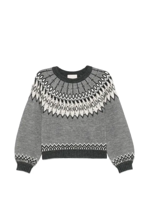 I BLUES crystal-embellished Fair Isle sweater Grey IBLCACTUS