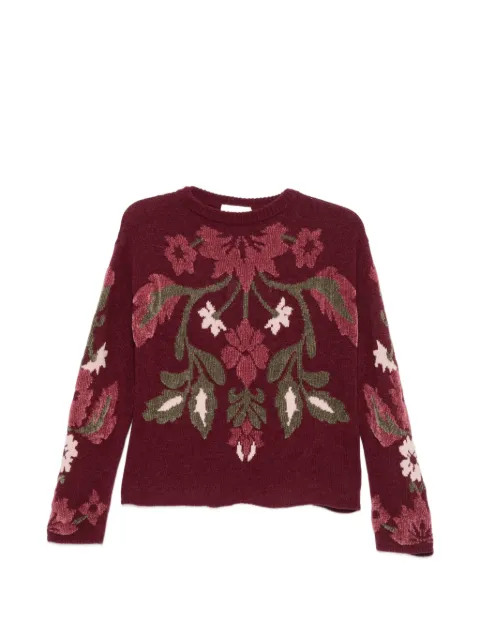 I BLUES floral-intarsia sweater Red IBLAZOTO