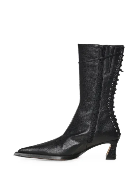 Miista lace-up pointed-toe boots Black MI5895