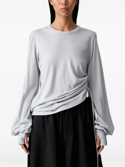 Y-3 gathered-detail long-sleeve T-shirt Grey KT9754