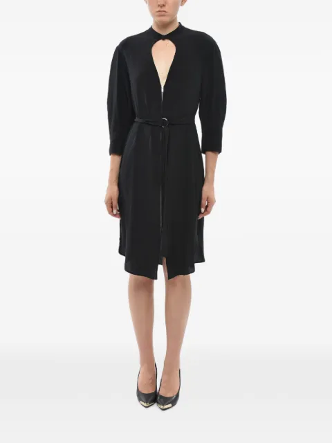 Stella McCartney cut-out belted shirt midi dress Black 603636SY206