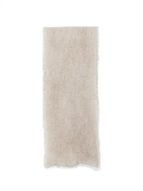 Avant Toi frayed cashmere scarf Neutrals 226WA1041CFIVB