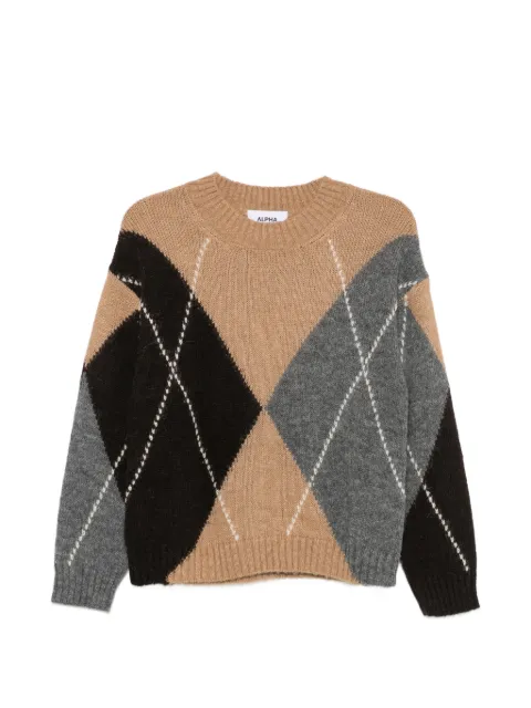 ALPHA STUDIO argyle-knit sweater Neutrals AD8550C