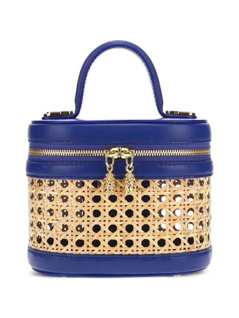 Tyler Ellis small Victoria wicker leather tote bag Blue T175LEW467O