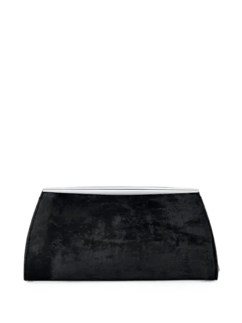 Tyler Ellis Suzannah crushed-velvet clutch bag Black T123CV011P