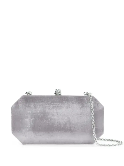 Tyler Ellis small Perry crushed-velvet clutch bag Grey T64CV035P