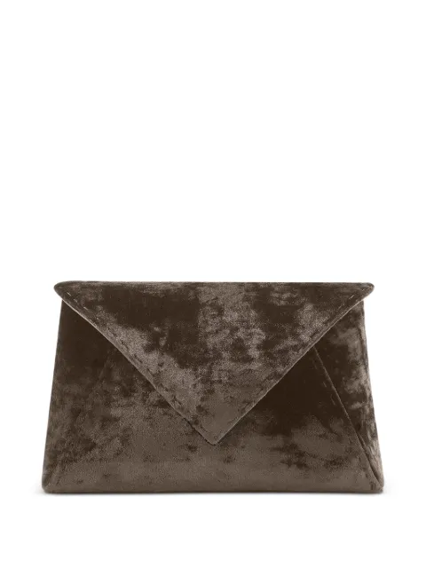 Tyler Ellis medium Lee Pouchet crushed velvet clutch bag Brown T250CV207R