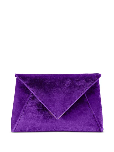 Tyler Ellis Lee crushed-velvet clutch bag Purple T250CV500O