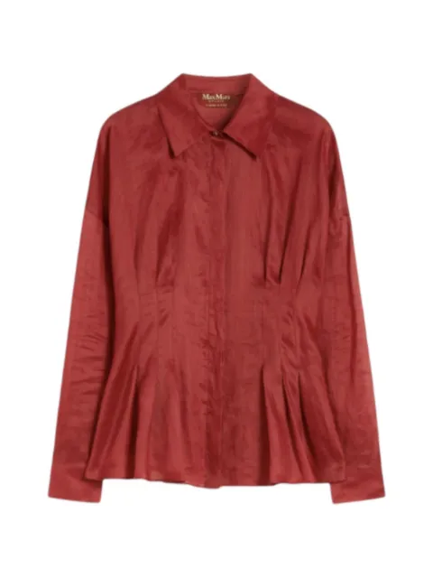 Max Mara corset-detail ramie shirt Red 26161110426500