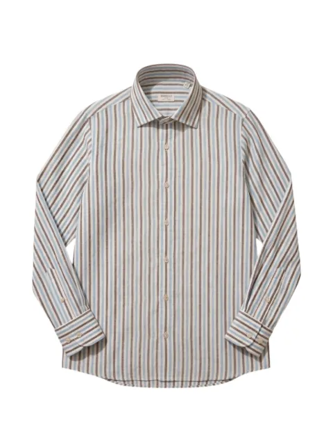 BORRIELLO NAPOLI striped linen shirt Brown 220083