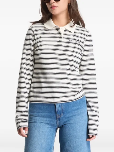 SAMSOE SAMSOE striped long-sleeve polo shirt White F26200079CLR002700