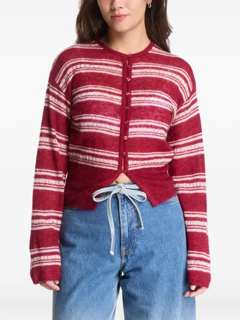 SAMSOE SAMSOE striped button-front cardigan Red F26100166CLR002802