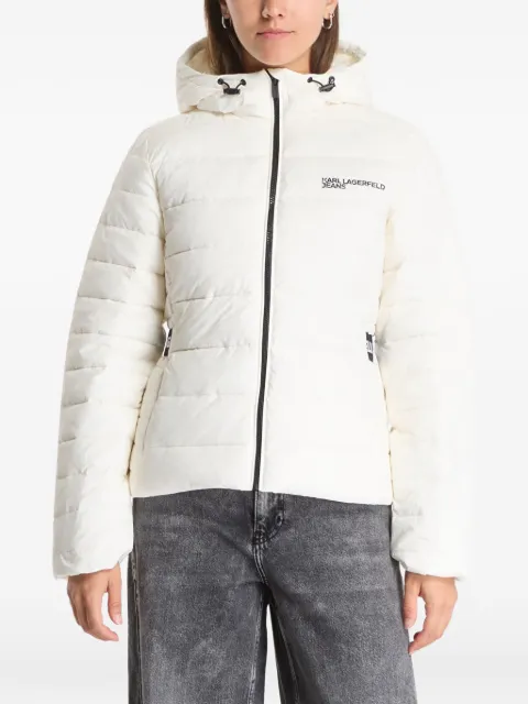 Karl Lagerfeld Jeans logo-print quilted jacket White B3W150162OO
