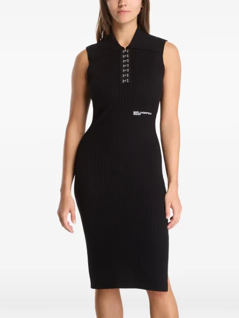 Karl Lagerfeld Jeans ribbed-knit sleeveless midi dress Black B3W13008999