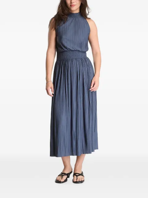 SAMSOE SAMSOE Uma plissé-effect shirred midi dress Blue F23200043